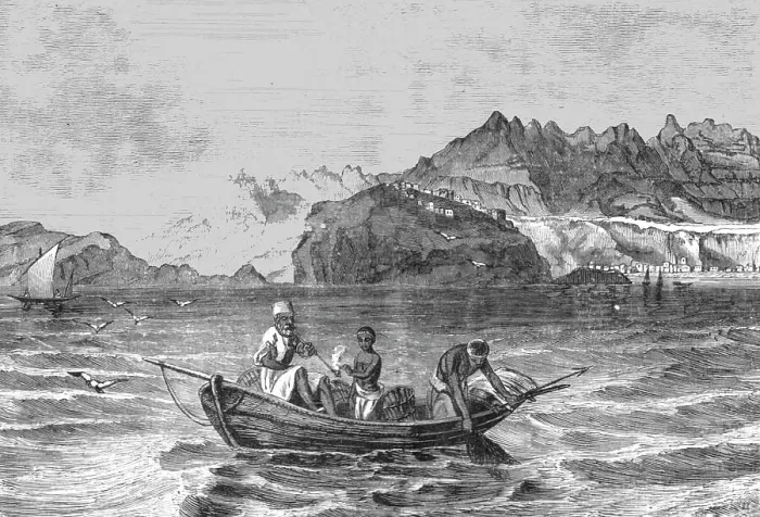 Framed Print : Arabs Fishing; From Bombay to Kosseir: The Red Sea, 1875. Creator: Unknown Framed Print : Arabs Fishing; From Bombay to Kosseir: The Red Sea, 1875. Creator: Unknown