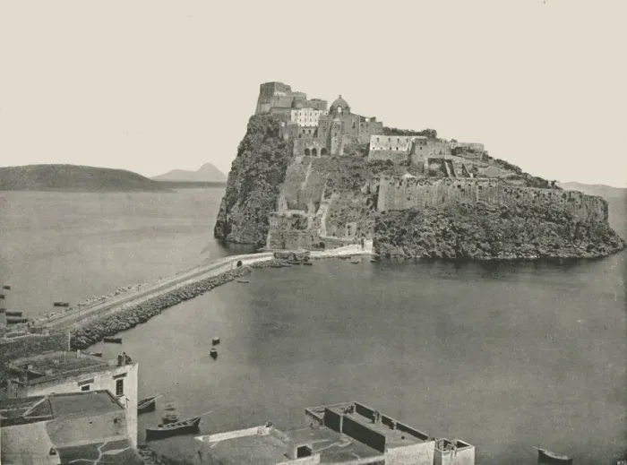 Framed Print : Aragonese Castle, Ischia, Italy, 1895. Creator: W &s Ltd Framed Print : Aragonese Castle, Ischia, Italy, 1895. Creator: W &s Ltd