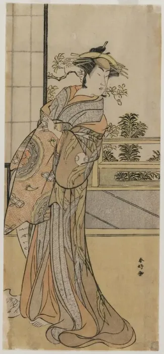 Framed Print : Arashi Murajiro as a Courtesan Holding a Letter, late 1780s. Creator: Katsukawa Shunko (Japanese Framed Print : Arashi Murajiro as a Courtesan Holding a Letter, late 1780s. Creator: Katsukawa Shunko (Japanese
