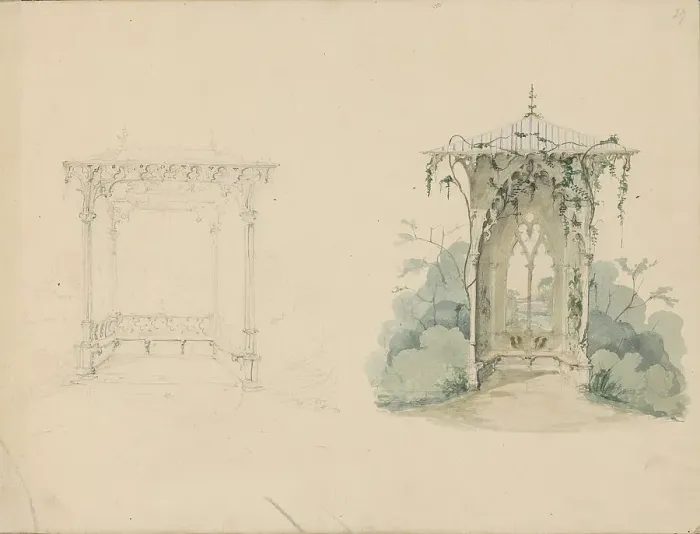 Framed Print : Arbours, c.1850. Creator: Petrus Josephus Hubertus Cuypers Framed Print : Arbours, c.1850. Creator: Petrus Josephus Hubertus Cuypers