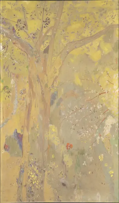 Framed Print : Arbre sur fond jaune. Decor pour le chateau de Domecy, 1901 Framed Print : Arbre sur fond jaune. Decor pour le chateau de Domecy, 1901