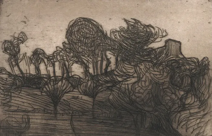 Framed Print : Arbres et Toit (Trees and Roof), 1893. Creator: Roderic O'Conor. Arbres et Toit (Trees and Roof), 1893. Creator: Roderic O'Conor Framed Print : Arbres et Toit (Trees and Roof), 1893. Creator: Roderic O'Conor. Arbres et Toit (Trees and Roof), 1893. Creator: Roderic O'Conor