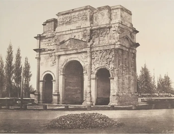 Framed Print : Arc antique a Orange, 1853. Creator: Edouard Baldus Framed Print : Arc antique a Orange, 1853. Creator: Edouard Baldus