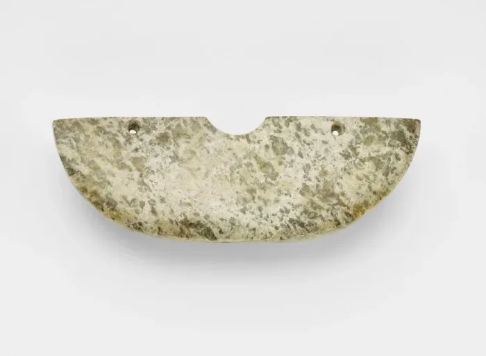 Framed Print : Arc-shaped pendant (huang ?), Late Neolithic period, ca. 3500-2700 BCE. Creator: Unknown Framed Print : Arc-shaped pendant (huang ?), Late Neolithic period, ca. 3500-2700 BCE. Creator: Unknown