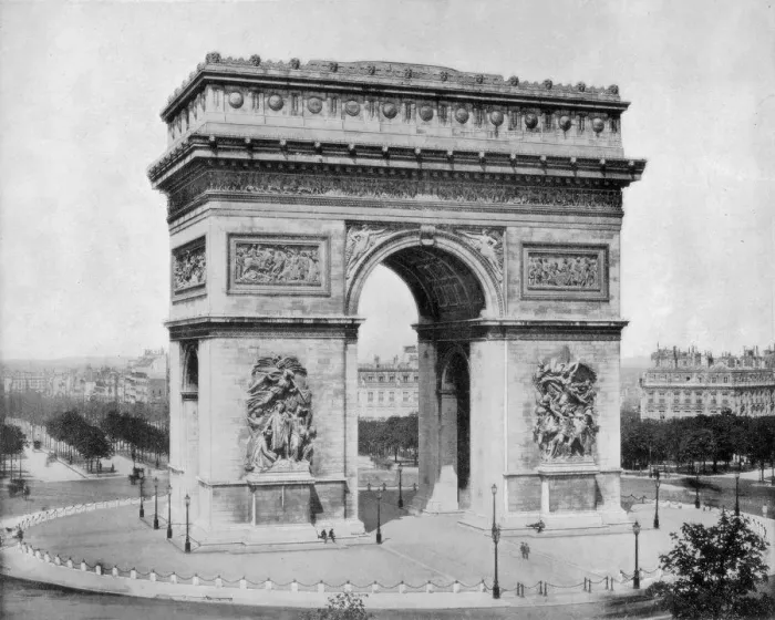 Framed Print : Arc de Triomphe, Paris, late 19th century. Artist: John L Stoddard Framed Print : Arc de Triomphe, Paris, late 19th century. Artist: John L Stoddard