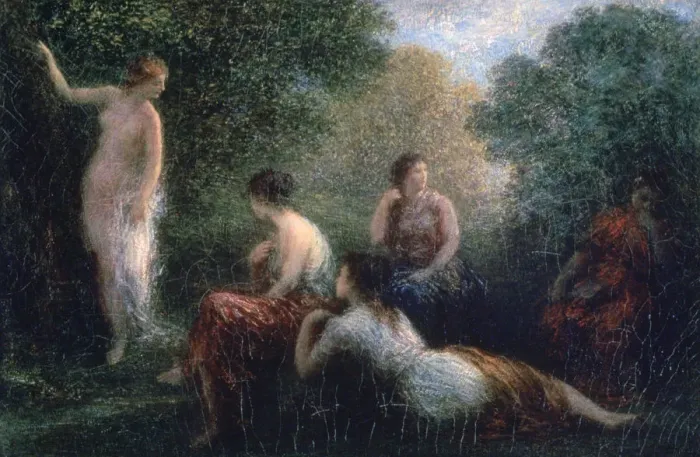 Framed Print : Arcadia, Woman Bathing, 1836-1904. Artist: Henri Fantin-Latour Framed Print : Arcadia, Woman Bathing, 1836-1904. Artist: Henri Fantin-Latour