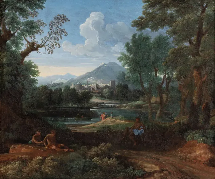 Framed Print : Arcadian Landscape, 1628-1675. Creator: Gaspard Dughet Framed Print : Arcadian Landscape, 1628-1675. Creator: Gaspard Dughet