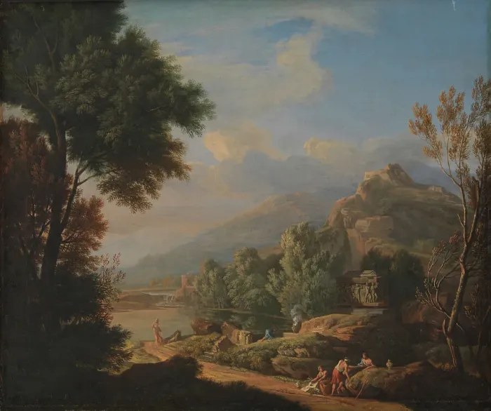 Framed Print : Arcadian Landscape, 1708-1741. Creator: Roman School Framed Print : Arcadian Landscape, 1708-1741. Creator: Roman School
