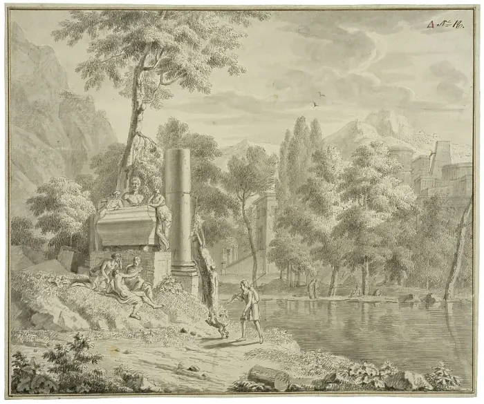 Framed Print : Arcadian landscape. Creator: Louis Fabritius Dubourg Framed Print : Arcadian landscape. Creator: Louis Fabritius Dubourg