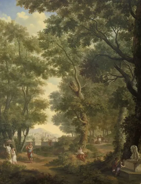 Framed Print : Arcadian Landscape, one of a series of ten murals in the garden room of the main floor of the Amster Creator: Juriaan Andriessen Framed Print : Arcadian Landscape, one of a series of ten murals in the garden room of the main floor of the Amster Creator: Juriaan Andriessen