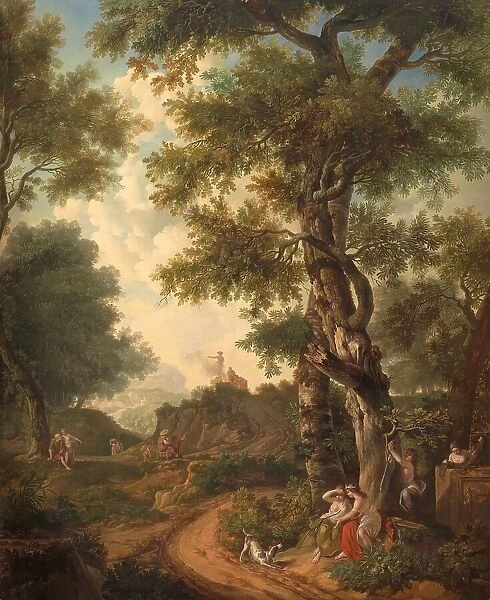 Arcadian landscape with travellers, 1771. Creator: Juriaan Andriessen
