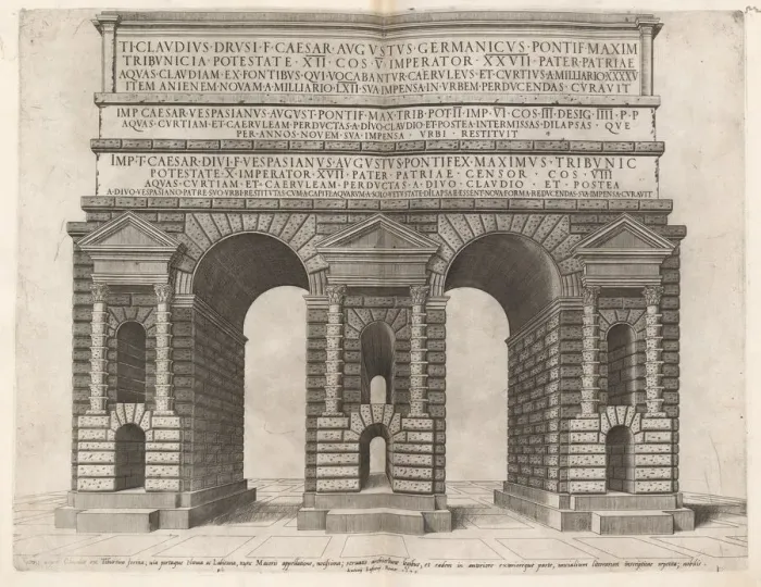 Framed Print : Arch of the Claudian Aqueduct, 1549. Creator: Unknown Framed Print : Arch of the Claudian Aqueduct, 1549. Creator: Unknown