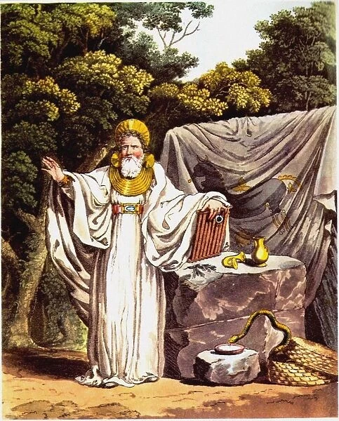 Arch-Druid in his full Judicial Costume (From The Costume of the Original Inhabitants of the Britis Artist: Smith, Charles Hamilton (1776-1859)