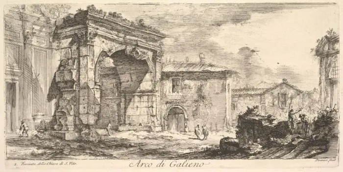 Framed Print : Arch of Galienus. 1. Facade od the Church of S. Vito (Arco di Galieno. 1 Framed Print : Arch of Galienus. 1. Facade od the Church of S. Vito (Arco di Galieno. 1