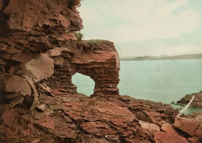 Framed Print : Arch Rock, Presque Isle [Park], Lake Superior, c1898. Creator: Unknown