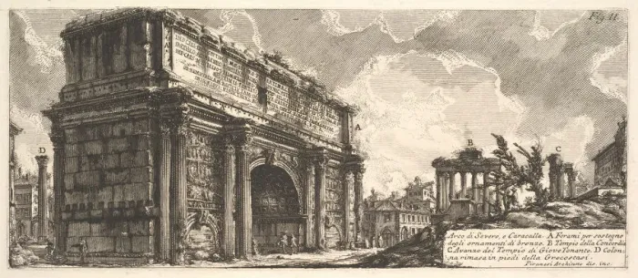 Framed Print : The Arch of Septimius Severus (Arco di Severo, e Caracalla), ca. 1756 Framed Print : The Arch of Septimius Severus (Arco di Severo, e Caracalla), ca. 1756