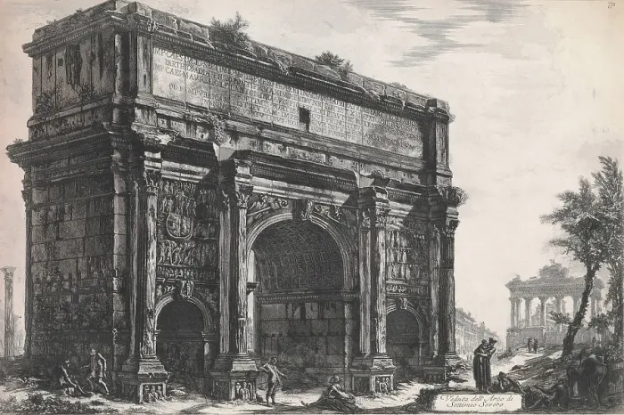 Framed Print : The Arch of Septimus Severus, 1772. Creator: Giovanni Battista Piranesi Framed Print : The Arch of Septimus Severus, 1772. Creator: Giovanni Battista Piranesi