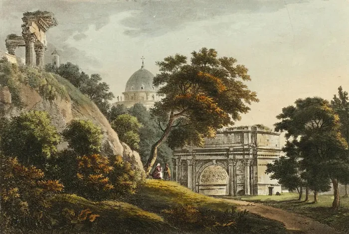 Framed Print : Arch of Septimus Severus, plate four from the Ruins of Rome, published January, 9, 1897 Framed Print : Arch of Septimus Severus, plate four from the Ruins of Rome, published January, 9, 1897