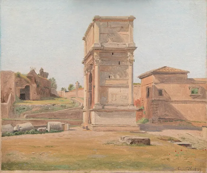 Framed Print : The Arch of Titus in Rome, 1839. Creator: Constantin Hansen Framed Print : The Arch of Titus in Rome, 1839. Creator: Constantin Hansen