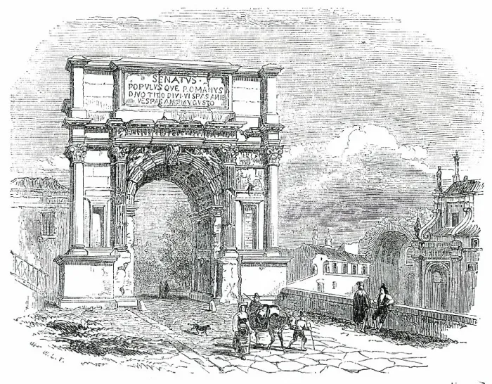 Framed Print : Arch of Titus - Rome, 1850. Creator: Unknown Framed Print : Arch of Titus - Rome, 1850. Creator: Unknown
