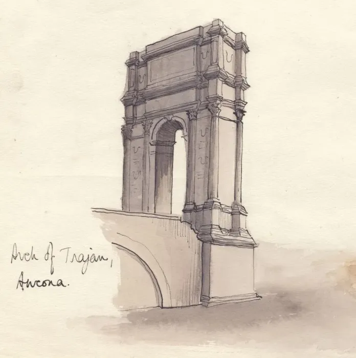 Framed Print : Arch of Trajan, Ancona, 1951. Creator: Shirley Markham Framed Print : Arch of Trajan, Ancona, 1951. Creator: Shirley Markham
