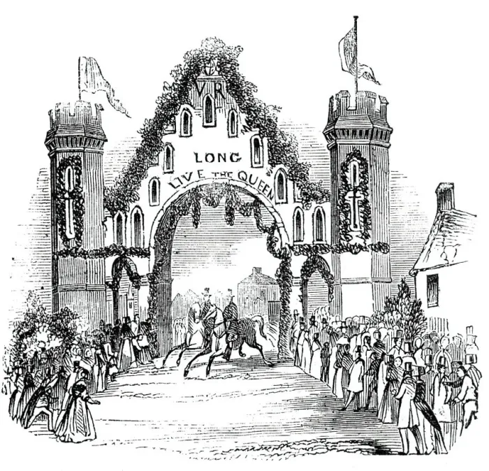 Framed Print : Arch at West Bridge, 1844. Creator: Unknown Framed Print : Arch at West Bridge, 1844. Creator: Unknown