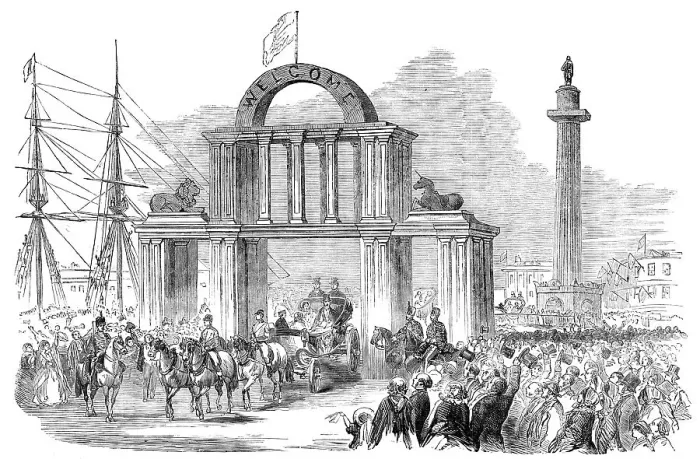 Framed Print : Arch in Whitefriars at the Wilberforce Column, Hull, 1854. Creator: Unknown Framed Print : Arch in Whitefriars at the Wilberforce Column, Hull, 1854. Creator: Unknown