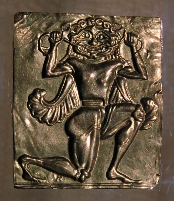 Framed Print : Archaic Greek gold plaque of a running gorgon, 7th century BC Framed Print : Archaic Greek gold plaque of a running gorgon, 7th century BC
