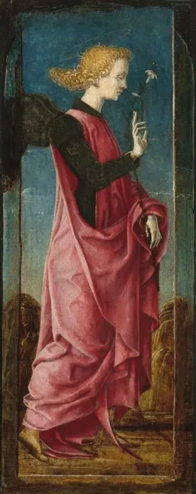 Framed Print : The Archangel Gabriel [middle left panel], c. 1470  /  1480. Creator: CosmeTura