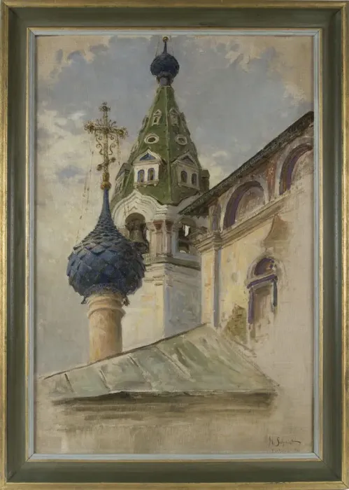 Framed Print : The Archangel Michael Church in Kostroma, 1910. Artist: Schmidt, Genrikh Genrikhovich (1861-1922) Framed Print : The Archangel Michael Church in Kostroma, 1910. Artist: Schmidt, Genrikh Genrikhovich (1861-1922)
