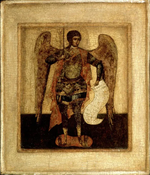 Framed Print : Archangel Michael, Russian icon, 1650-1699. Creator: Unknown