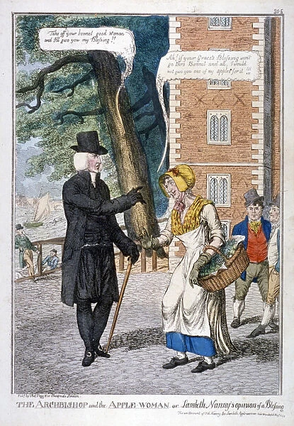 The archbishop and the apple-woman or Lambeth nannys opinion of a blessing, c1819