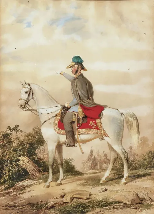 Framed Print : Archduke Albrecht of Austria, Duke of Teschen (1817-1895) on horseback as on the day of the battle o Creator: Barabás, Miklós (1810-1898) Framed Print : Archduke Albrecht of Austria, Duke of Teschen (1817-1895) on horseback as on the day of the battle o Creator: Barabás, Miklós (1810-1898)