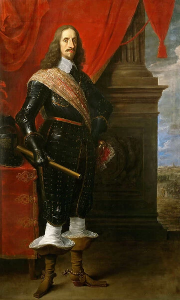 Archduke Leopold Wilhelm of Austria (1614-1662), with the Siege of Gravelingen in background