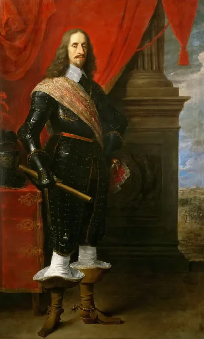 Framed Print : Archduke Leopold Wilhelm of Austria (1614-1662), with the Siege of Gravelingen in background Framed Print : Archduke Leopold Wilhelm of Austria (1614-1662), with the Siege of Gravelingen in background