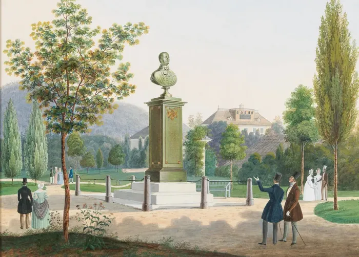 Framed Print : The Archduke Rudolf, Cardinal Archbishop of Olmütz monument in Ischl