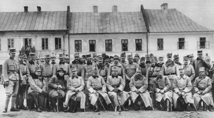 Framed Print : Archdukes Friedrich and Karl of Austria with their officers, World War I, 1915 Framed Print : Archdukes Friedrich and Karl of Austria with their officers, World War I, 1915