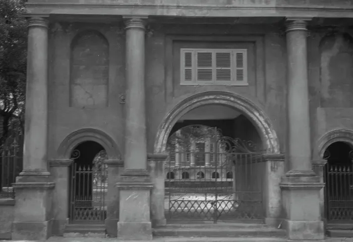 Framed Print : Three arched gateways, [College of Charleston, Porter's Lodge, 66 George Street]... c1920-c1926. Creator: Arnold Genthe