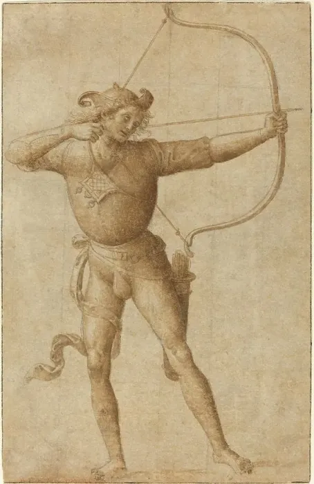 Framed Print : Archer Drawing a Bow, c. 1505. Creator: Perugino Framed Print : Archer Drawing a Bow, c. 1505. Creator: Perugino