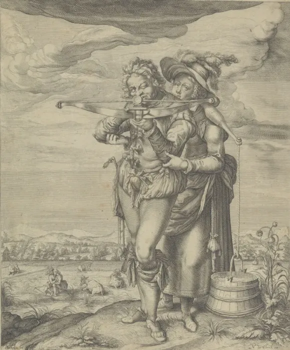 Framed Print : The Archer and the Milkmaid, ca. 1610 Creator: Andries Stock Framed Print : The Archer and the Milkmaid, ca. 1610 Creator: Andries Stock