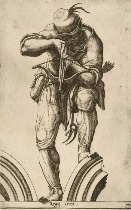 Framed Print : An Archer Shooting a Crossbow, 1579. Creator: Cherubino Alberti Framed Print : An Archer Shooting a Crossbow, 1579. Creator: Cherubino Alberti