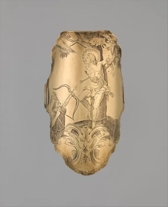 Framed Print : Archers Arm Guard (Bracer), Belgian, dated 1752. Creator: Unknown Framed Print : Archers Arm Guard (Bracer), Belgian, dated 1752. Creator: Unknown