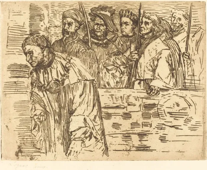 Framed Print : Archers (Les archers), 1862. Creator: Alphonse Legros Framed Print : Archers (Les archers), 1862. Creator: Alphonse Legros