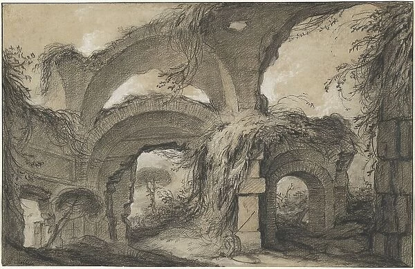 Arches of the Larger Baths at Hadrian's Villa, c. 1748. Creator: Charles Michel-Ange Challe