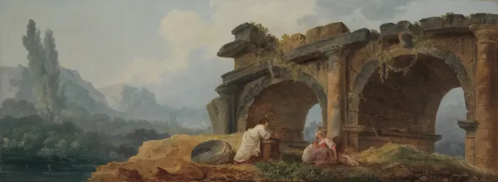 Framed Print : Arches in Ruins. Creator: Hubert Robert Framed Print : Arches in Ruins. Creator: Hubert Robert