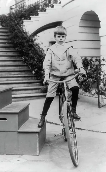 Framed Print : Archie Roosevelt on a bicycle, c1902 June 17. Creator: Frances Benjamin Johnston Framed Print : Archie Roosevelt on a bicycle, c1902 June 17. Creator: Frances Benjamin Johnston