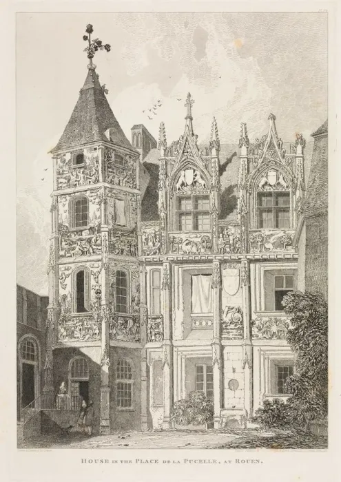 Framed Print : Architectural Antiquities of Normandy (Vol. II), Pl. 64: House in the Place de la Pucelle Framed Print : Architectural Antiquities of Normandy (Vol. II), Pl. 64: House in the Place de la Pucelle
