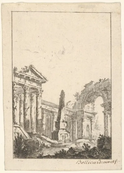 Framed Print : Architectural Capriccio, 1745-80. Creator: Jerome Charles Bellicard Framed Print : Architectural Capriccio, 1745-80. Creator: Jerome Charles Bellicard