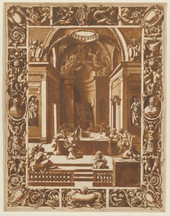 Framed Print : Architectural Conference, c. 1622. Creator: Unknown Framed Print : Architectural Conference, c. 1622. Creator: Unknown