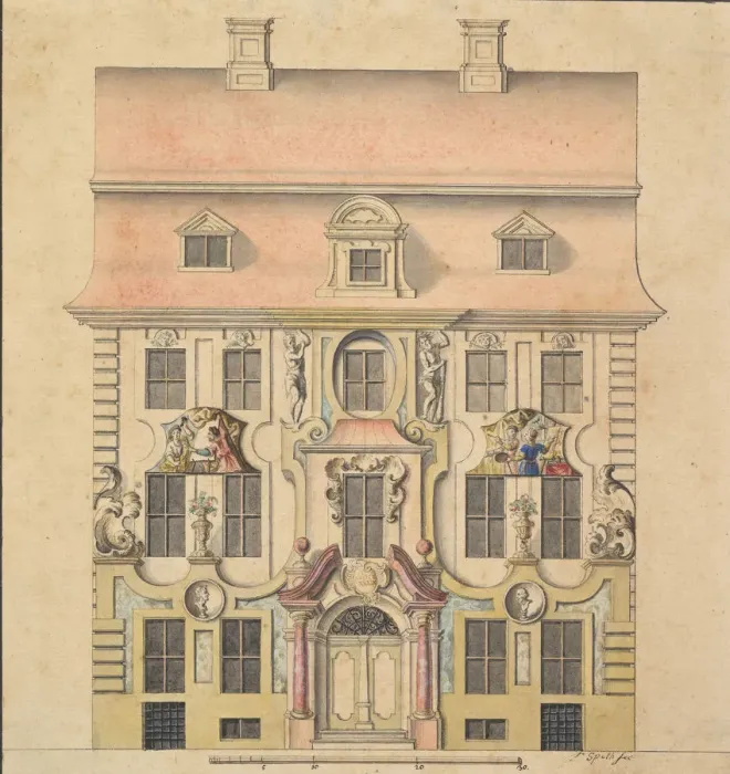 Framed Print : Architectural Design for a Facade, 1739-69. Creator: Ferenc Speth Framed Print : Architectural Design for a Facade, 1739-69. Creator: Ferenc Speth
